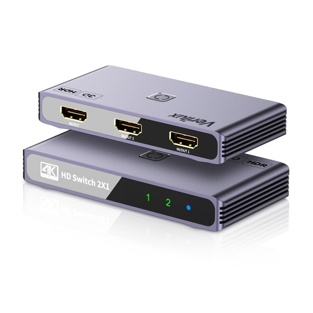 Verilux HDMI Splitter 1 in & 2 Out HDMI Splitter 4K@60hz HD HDMI Siginal Splitter with LED Indicators HDMI Distribution Amp-lifier for Monitors, Projectors, Home Theater, Gaming Console Verilux HDMI Splitter 1 in & 2 Out HDMI Splitter 4K@60hz HD HDMI Siginal Splitter with LED Indicators HDMI Distribution Amp-lifier for Monitors, Projectors, Home Theater, Gaming Console